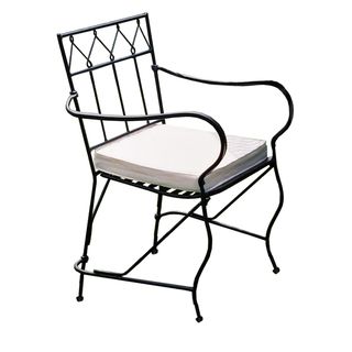 'Viefre' Pewter Wrought Iron Garden Chair Pangaea Home & Garden Dining Chairs