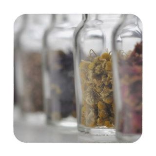 The herbs which a glass bottle contains coaster