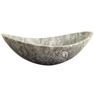 Xylem Stone 20 in. Oval Vessel Sink in Overlord Gray MAVE158OOG