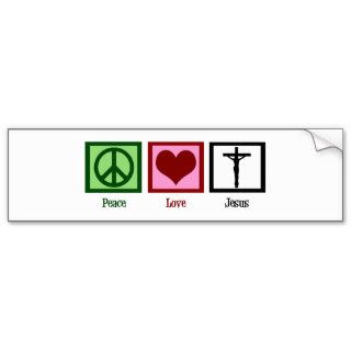 Peace Love Jesus Bumper Sticker
