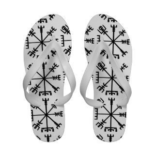 Vegvísir (Viking Compass) Flip Flops