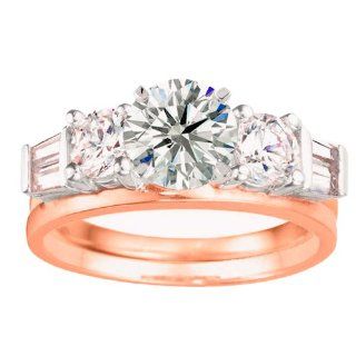 Anniversary Style Ring Wrap Enhancer and Solitaire Wrap Set, This set includes two pieces Ring Wrap and Complimenting 1 Carat CZ Solitaire. Wedding Ring Sets Jewelry