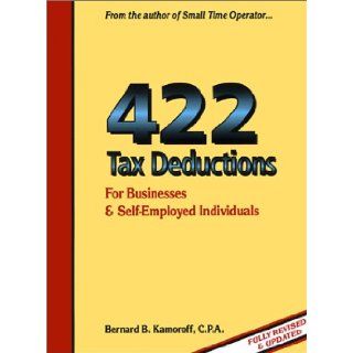 422 Tax Deductions for Businesses and Self Employed Individuals (475 Tax Deductions for Businesses & Self Employed Individuals) Bernard B. Kamoroff 9780917510199 Books