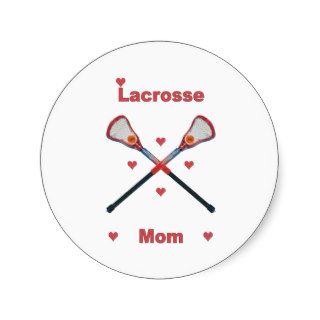 Lacrosse Mom Hearts Round Sticker