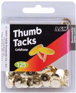 Thumb Tacks Goldtone 125/Pkg   Tacks And Pushpins