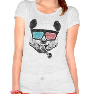 Vintage panda 3D glasses T Shirts
