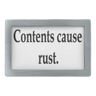 Contents cause rust. belt buckles