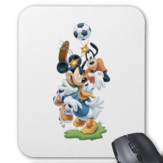Mickey, Goofy, and Donald Playing Soccer Mouse Pad