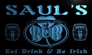 pa476 b Saul's Irish Shamrock Home Pub Bar Beer Neon Light Sign   Business And Store Signs
