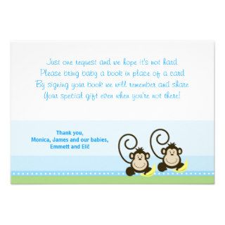 Twins Silly Monkey RSVP Enclosure Cards