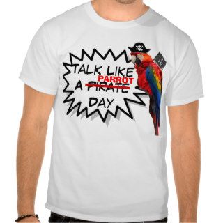 funny talk like a pirate day parrot tshirt