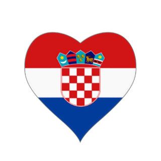 Croatia Flag of Croatia Heart Stickers