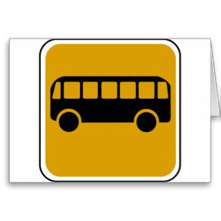 Vintage Bus Road Sign Card