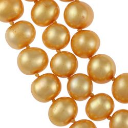 Gold Freshwater Pearl 100 inch Endless Necklace (9 10 mm) DaVonna Pearl Necklaces