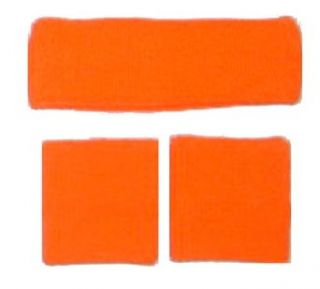 Neon Orange Sweatbands Set Clothing
