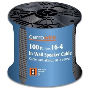 Cerrowire 100 ft. 16/4 In Wall Speaker Wire   Black 2602 12104C