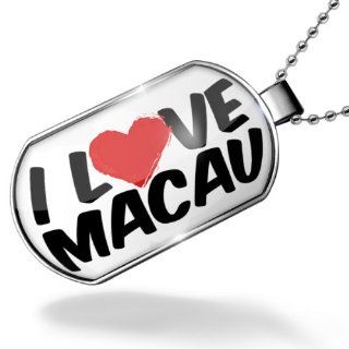 Dogtag I Love Macau Dog tags necklace   Neonblond NEONBLOND Jewelry