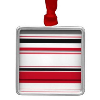 Red Black Gray and White Masculine Design for Him Christmas Tree Ornaments