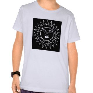 Sun Face Outline T Shirts
