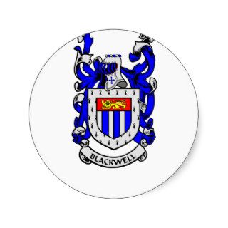 BLACKWELL Coat of Arms Round Stickers
