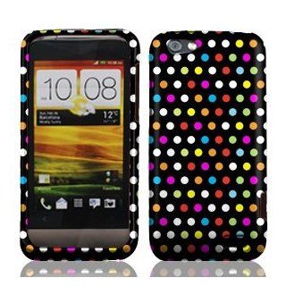 Boundle Accessory for Virgin Mobile HTC One V   Rainbow Dots Design Hard Case Protector Cover + Lf Stylus Pen Cell Phones & Accessories