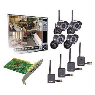 Lorex QLR464WB 4 Channel PCI DVR Card with 4 Digital Wireless Indoor/Outdoor Night Vision Camera (Black)  Complete Surveillance Systems  Camera & Photo