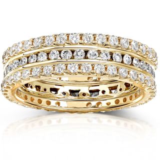 Annello 14k Gold 1 1/2 ct TDW Diamond 3 piece Stackable Eternity Ring Set (H I, I1 I2) Annello Bridal Sets