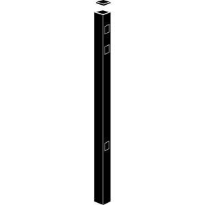 Allure Aluminum 48 in. Screwless Snap In Royal Style Black Fence End/Gate Post (1 Pack) DPSP48A BL E 1