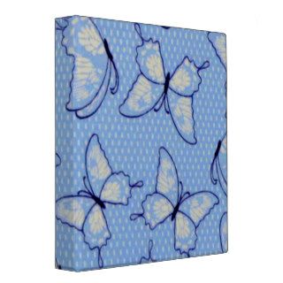Seamless Butterflies Blue Binders