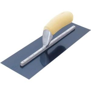 Marshalltown 24 in. x 5 in. Blue Steel Finishing Curved Wood Handle Trowel MXS245B