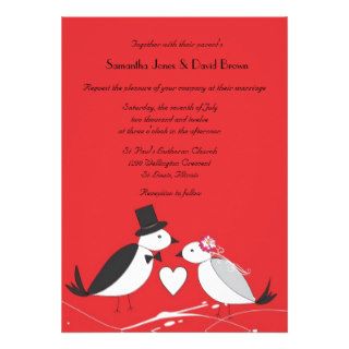 Romantic Lovebirds Wedding Invitation