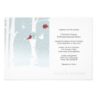 Birch Tree Winter Wedding Invitations