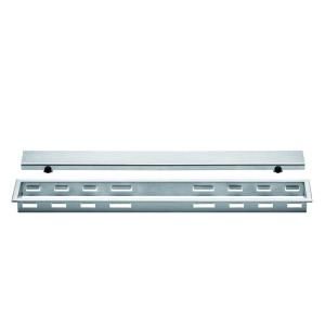 Schluter Kerdi Line Brushed Stainless Steel 20 in. Metal Closed Drain Grate Assembly KLAR30EB50