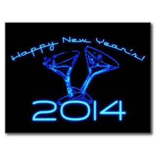 happy new year's toast 2014 post card