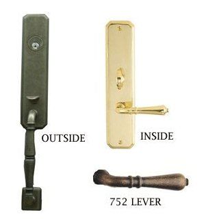 Omnia Hardware Manor 752VC Pair Dummy VC Vintage Copper Door Hardware Single Cylinder A Entrance Mortise & Full Dummy Handleset With Interior Lever    