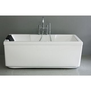 SanSiro Modern 63 Inch Rialto Air Jetted Bathtub and Faucet Package Jetted Tubs