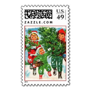 Getting The Christmas Tree Postage Stamps