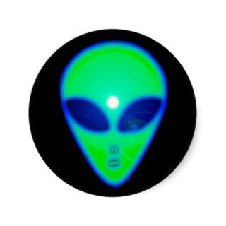 Green Blue Alien Stickers