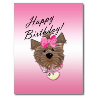 Pink Happy Birthday Dog Postcard