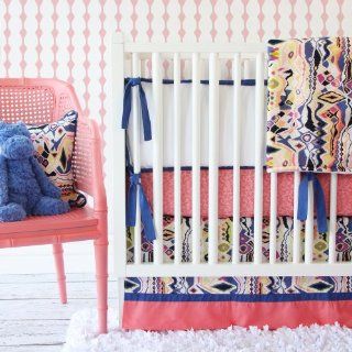 Caden Lane Limited Edition Ikat Coral Crib Set  Baby