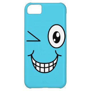 Crazy Winking Cartoon Smiley Face Case For iPhone 5C