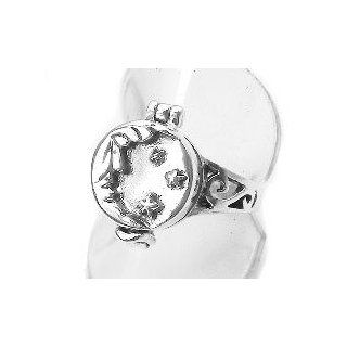 Sterling Silver Man on the Moon Star Poison Ring(Sizes 4,5,6,7,8,9,10) Jewelry