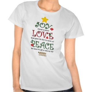 Christian Christmas Joy Love and Peace Shirt