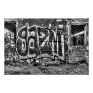 Abandoned Burned Building w/Graffiti Door "Gazm" Posters