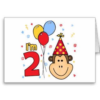 Monkey Face 2nd Birthday Invitation Cards