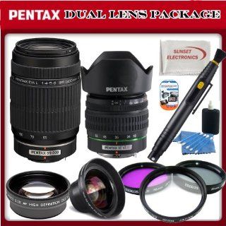 Pentax Dual Lens Package With SSE Essential Kit for Pentax k 5, k5, k r, kr k x, kx This Package Includes Pentax DA 18 55mm f/3.5 5.6 AL II Lens & Pentax DA L 55 300mm f/4 5.8 ED Lens   Also Includes   High Definition 0.45x Wide Angle Macro Lens, 2x 