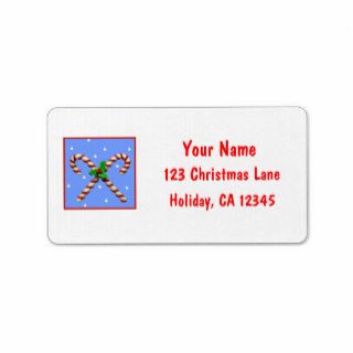 Candy Canes Personalized Address Labels