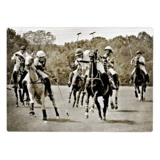 Polo Horses Galloping Photo Plaque