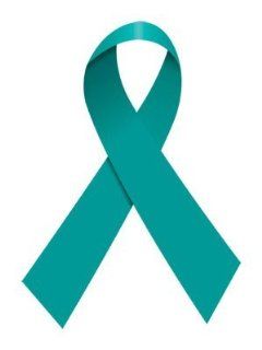 100 Pack Teal Blue Ribbon Temporary Tattoos for Ovarian Cervical Uterine Cancer Awareness  Beauty