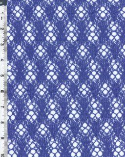 Pointelle Diamond Lace Sweater Knit Fabric By the Yard, Cobalt Blue 469